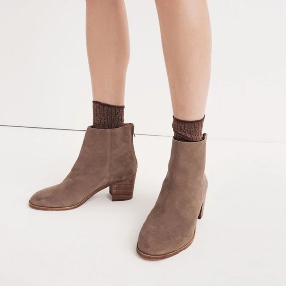 Madewell The Pauline Boot in Suede Taupe Size 9 - Picture 1 of 15